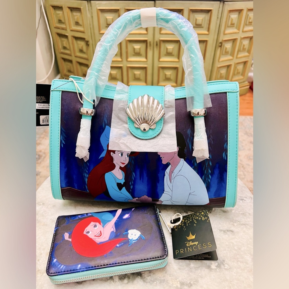 LoungeFly Disney Little Mermaid Bag & Wallet NWT 💝💚